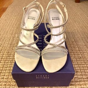 LIKE NEW Stuart Weitzman strappy micropave heels